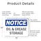 Signmission Oil And Grease Storage, 14 in W x Rectangle, Aluminum OS-2PACK-NS-A-1014-L-16961 - alternate 4